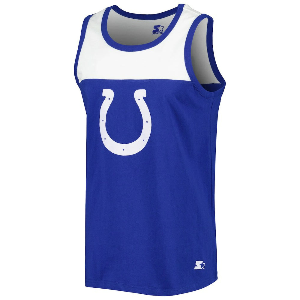 Indianapolis Colts Starter Logo Touchdown Fashion Tank Top - Royal/White - NFL
