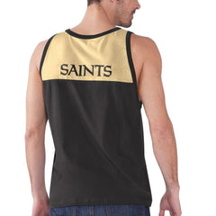 New Orleans Saints Starter Logo Touchdown Fashion Tank Top - Black/Gold - NFL