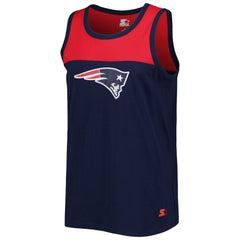 New England Patriots Starter Logo Touchdown Fashion Tank Top - Navy/Red - NFL