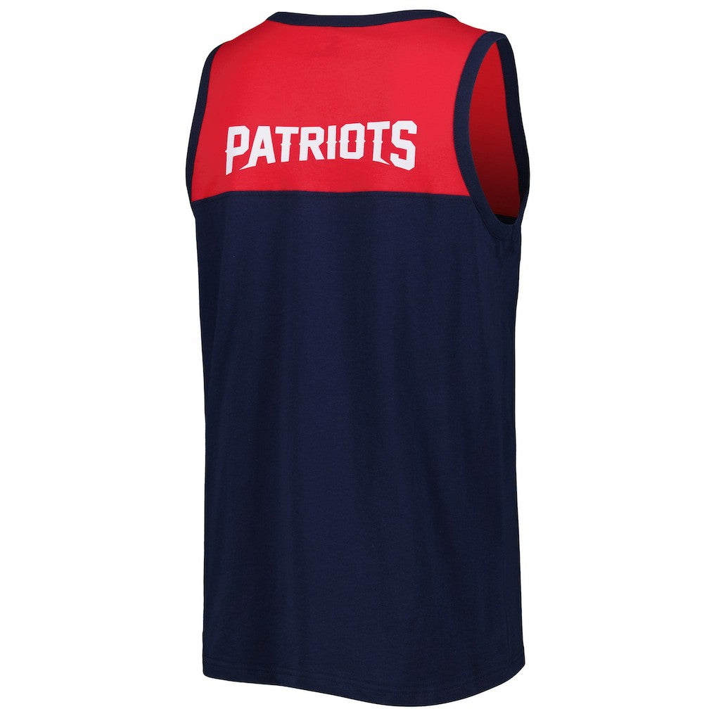 New England Patriots Starter Logo Touchdown Fashion Tank Top - Navy/Red - NFL