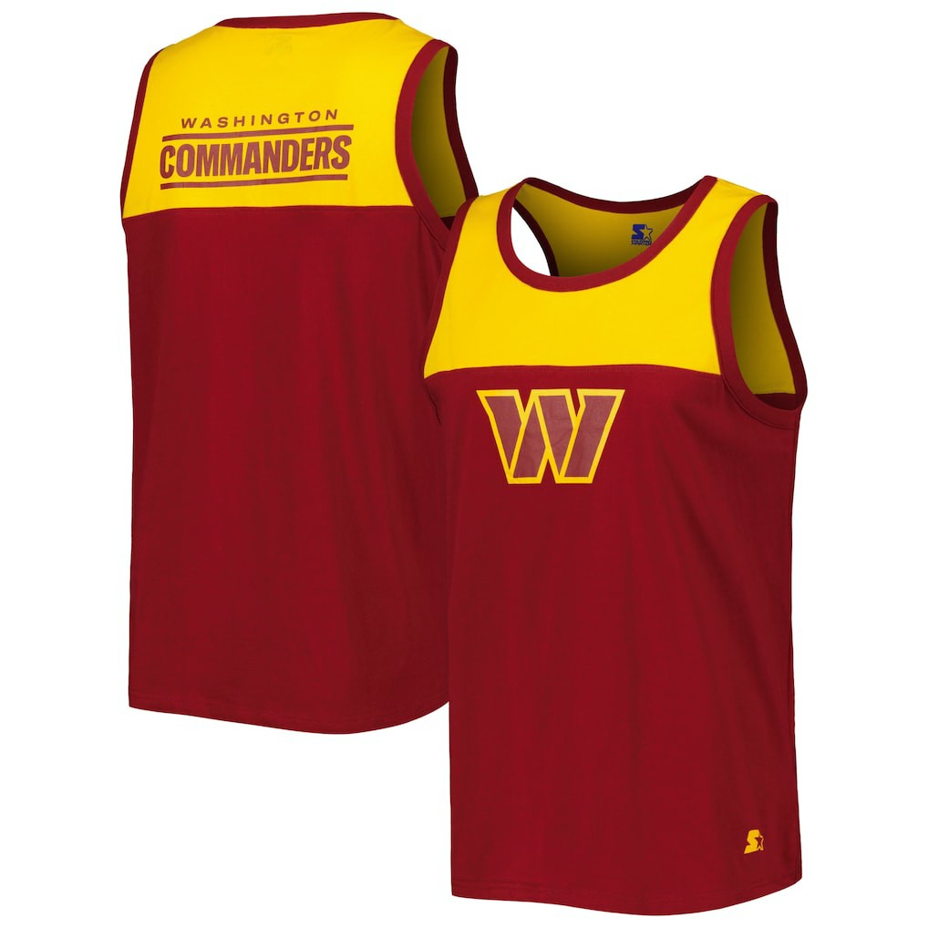 Washington Commanders Starter Logo Touchdown Fashion Tank Top - Burgundy/Gold - NFL