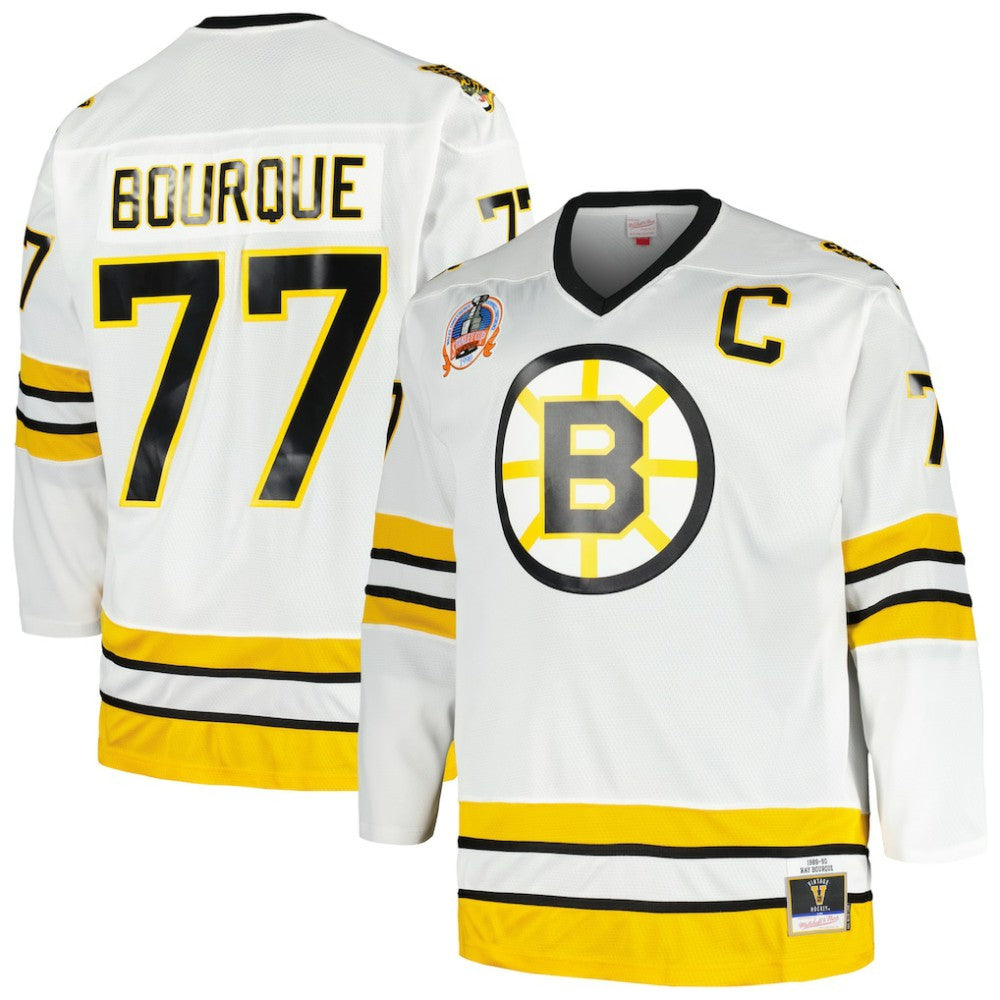 Ray Bourque Boston Bruins Mitchell & Ness Big & Tall Captain Patch Blue Line Player Jersey - White | NHL discount