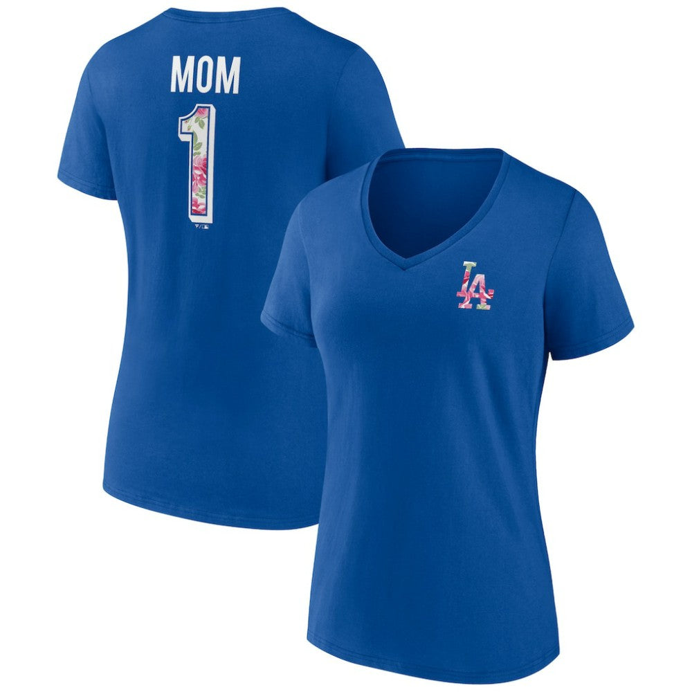 Los Angeles Dodgers Women's Team Logo Mother's Day V-Neck T-Shirt for sale