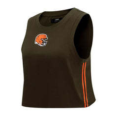 Cleveland Browns Pro Standard Women's Ombre Wordmark Classic Cropped Tank Top - Brown - NFL