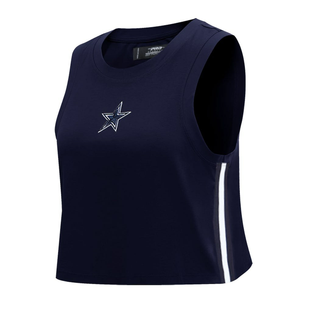 Dallas Cowboys Pro Standard Women's Ombre Wordmark Classic Cropped Tank Top - Navy - NFL