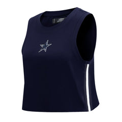 Dallas Cowboys Pro Standard Women's Ombre Wordmark Classic Cropped Tank Top - Navy - NFL