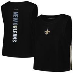 New Orleans Saints Pro Standard Women's Ombre Wordmark Classic Cropped Tank Top - Black - NFL