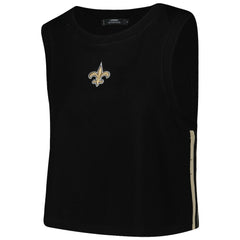 New Orleans Saints Pro Standard Women's Ombre Wordmark Classic Cropped Tank Top - Black - NFL