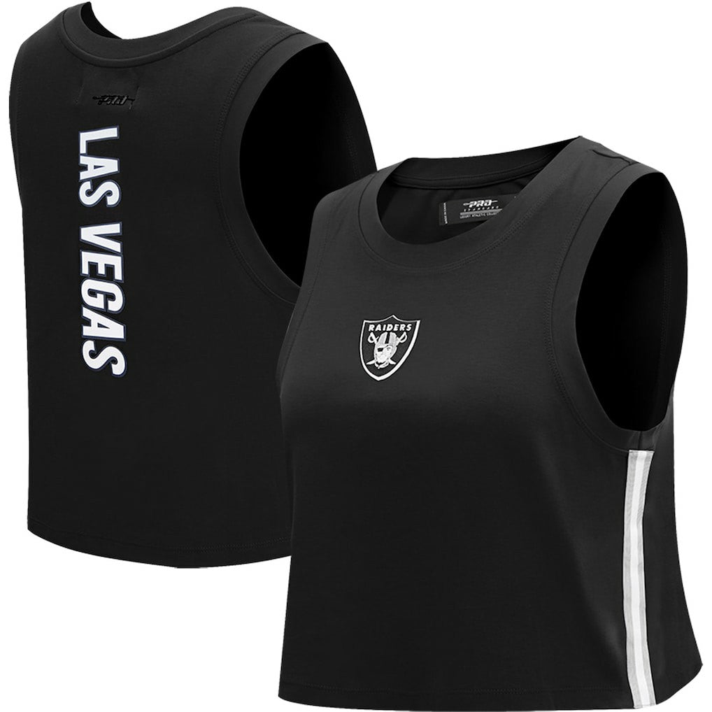 Las Vegas Raiders Pro Standard Women's Ombre Wordmark Classic Cropped Tank Top - Black - NFL