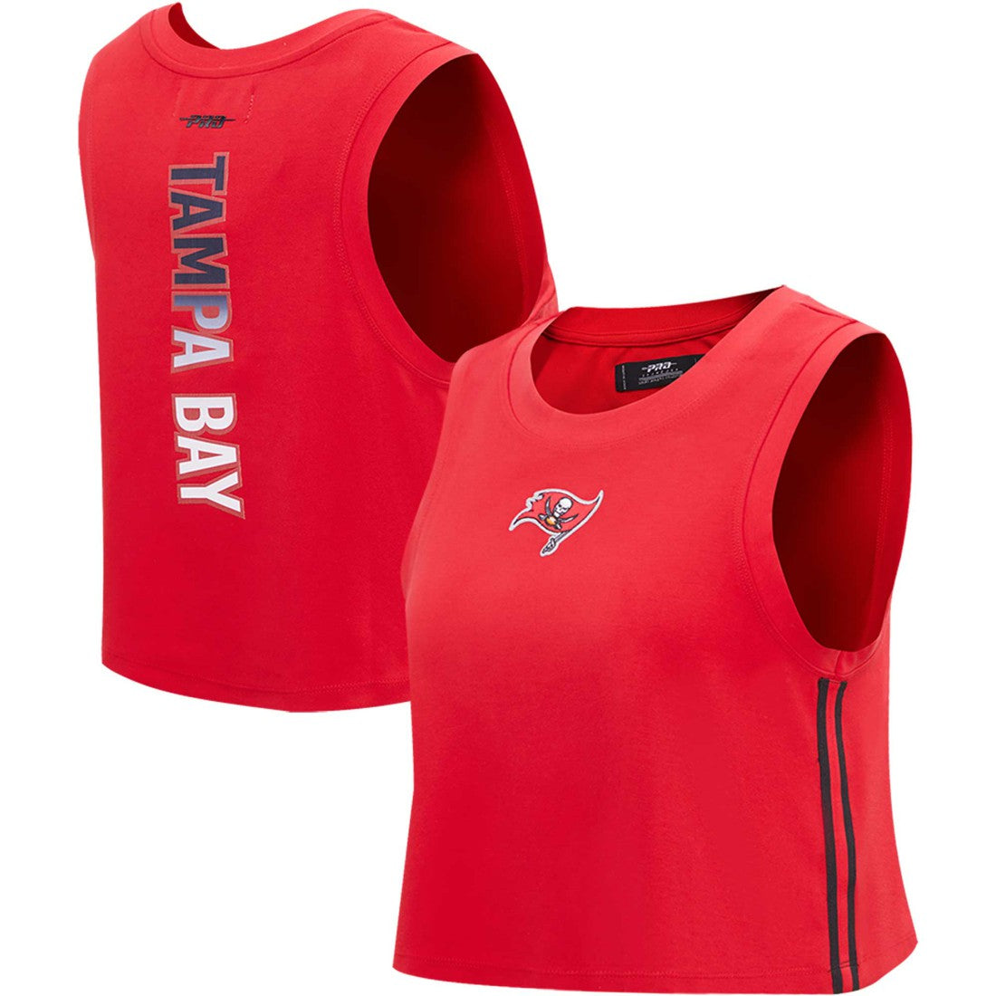 Tampa Bay Buccaneers Pro Standard Women's Ombre Wordmark Classic Cropped Tank Top - Red - NFL