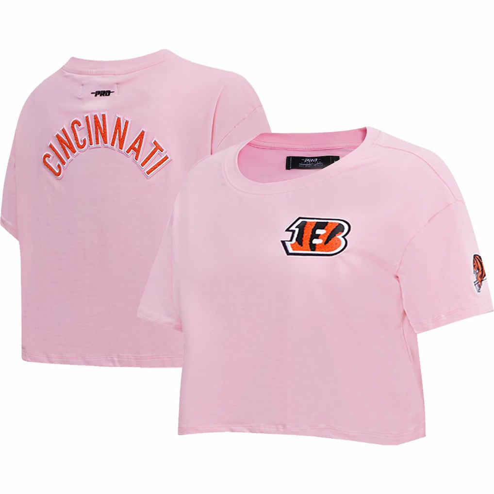 Cincinnati Bengals Pro Standard Women's Cropped Boxy T-Shirt - Pink - NFL