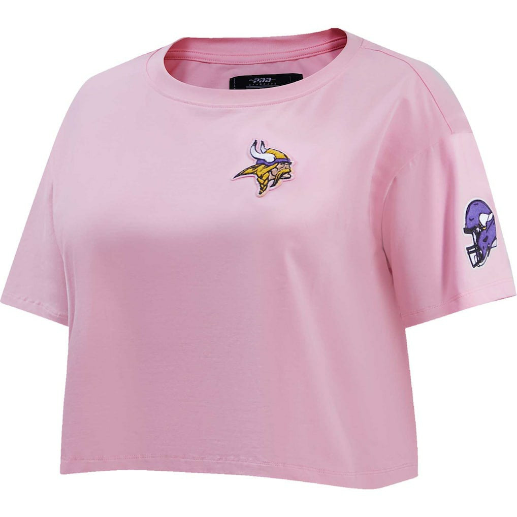 Minnesota Vikings Pro Standard Women's Cropped Boxy T-Shirt - Pink - NFL
