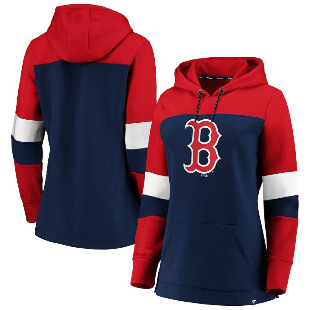 Boston Red Sox Women's Plus Size Colorblock Pullover Hoodie Outlet