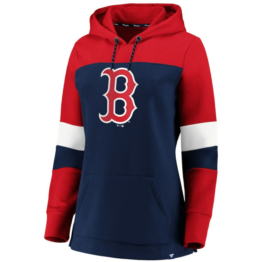 Boston Red Sox Women's Plus Size Colorblock Pullover Hoodie Outlet