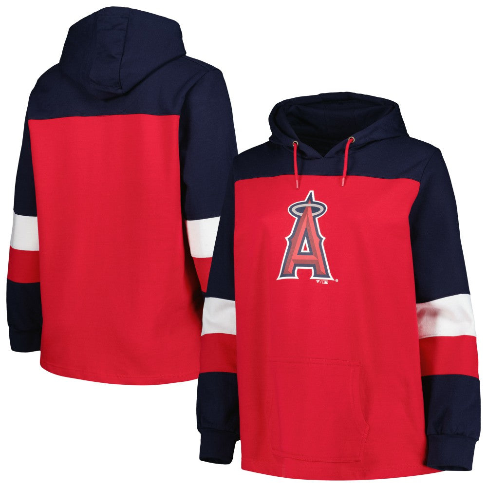 Los Angeles Angels Women's Plus Size Colorblock Pullover Hoodie Online