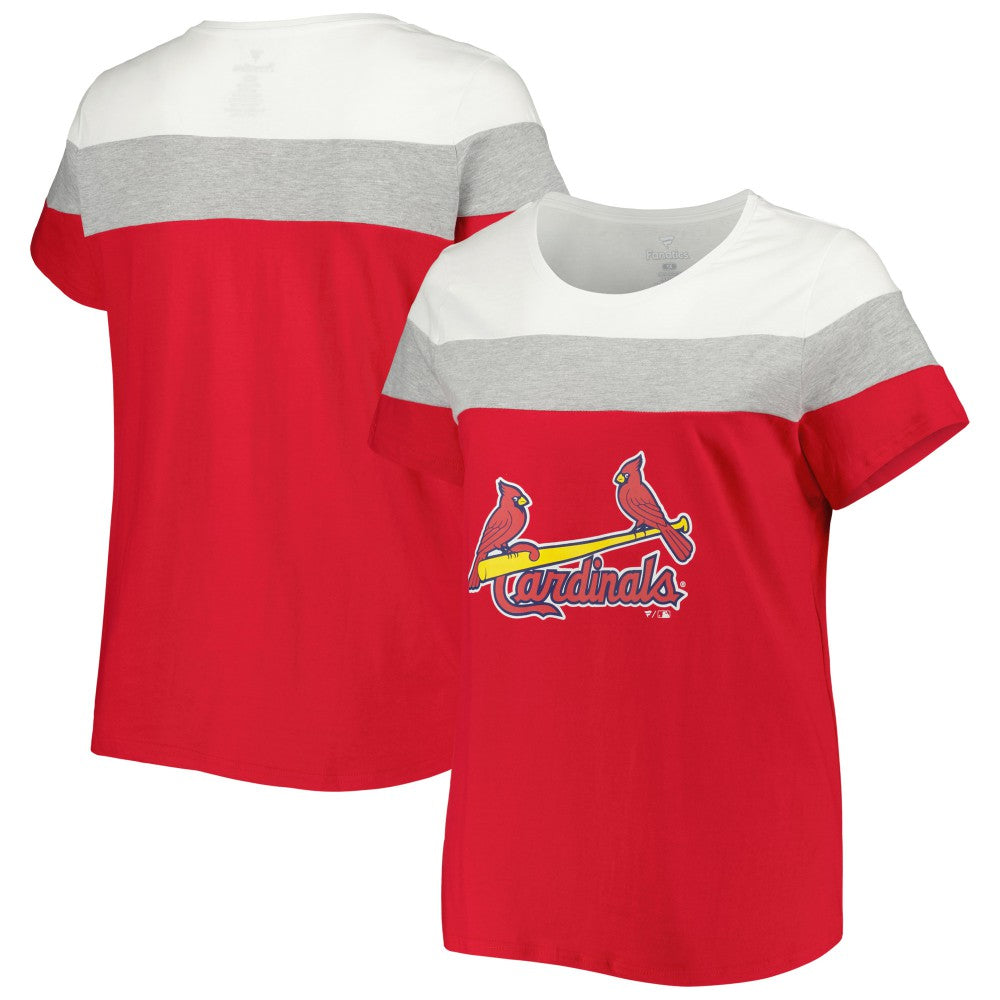St. Louis Cardinals Women's Plus Size Colorblock T-Shirt Outlet