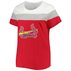 St. Louis Cardinals Women's Plus Size Colorblock T-Shirt Outlet