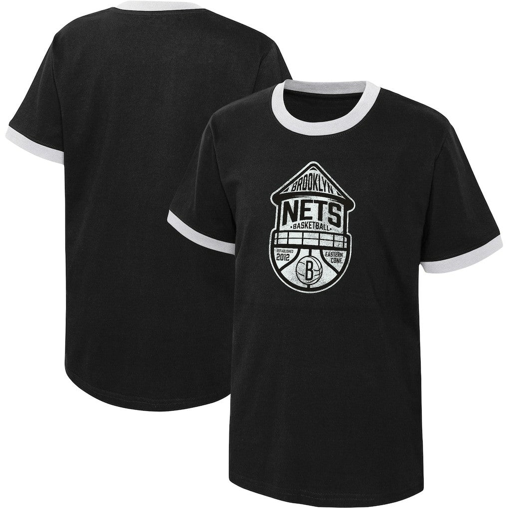 Brooklyn Nets Youth Hoop City Hometown Ringer T-Shirt Black