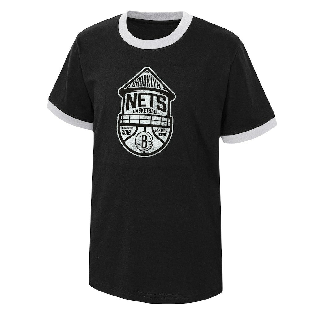 Brooklyn Nets Youth Hoop City Hometown Ringer T-Shirt Black