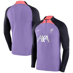 Nike - Liverpool Strike Drill 2023/24 Performance Quarter-Zip Long Sleeve Top - Purple