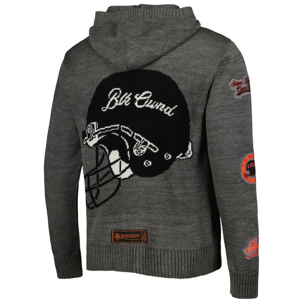 Cincinnati Bengals x BlaCkOWned Stripes Don't Come Easy Pullover Hoodie - Gray - NFL