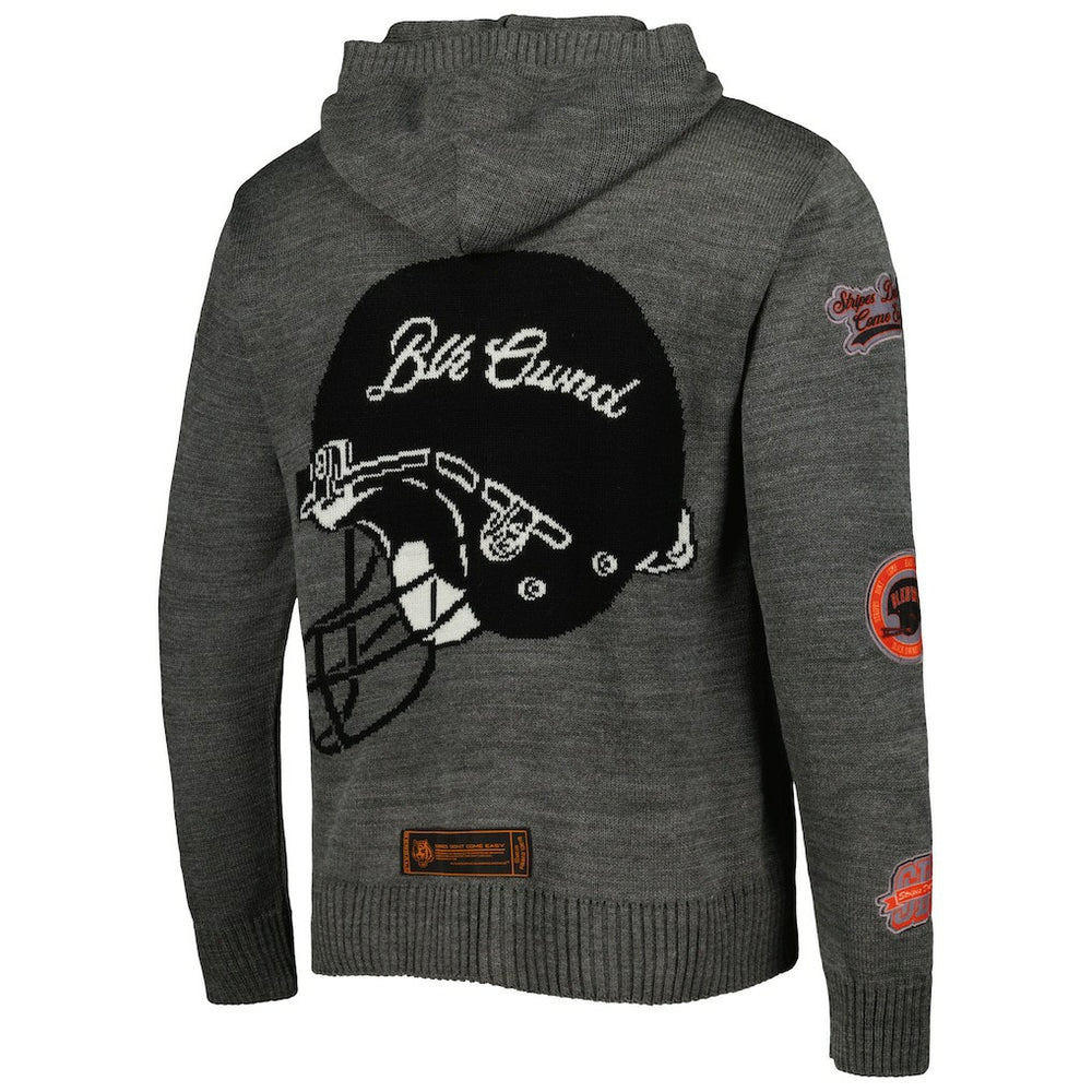 Cincinnati Bengals x BlaCkOWned Stripes Don't Come Easy Pullover Hoodie - Gray - NFL