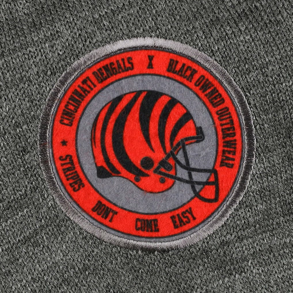 Cincinnati Bengals x BlaCkOWned Stripes Don't Come Easy Pullover Hoodie - Gray - NFL