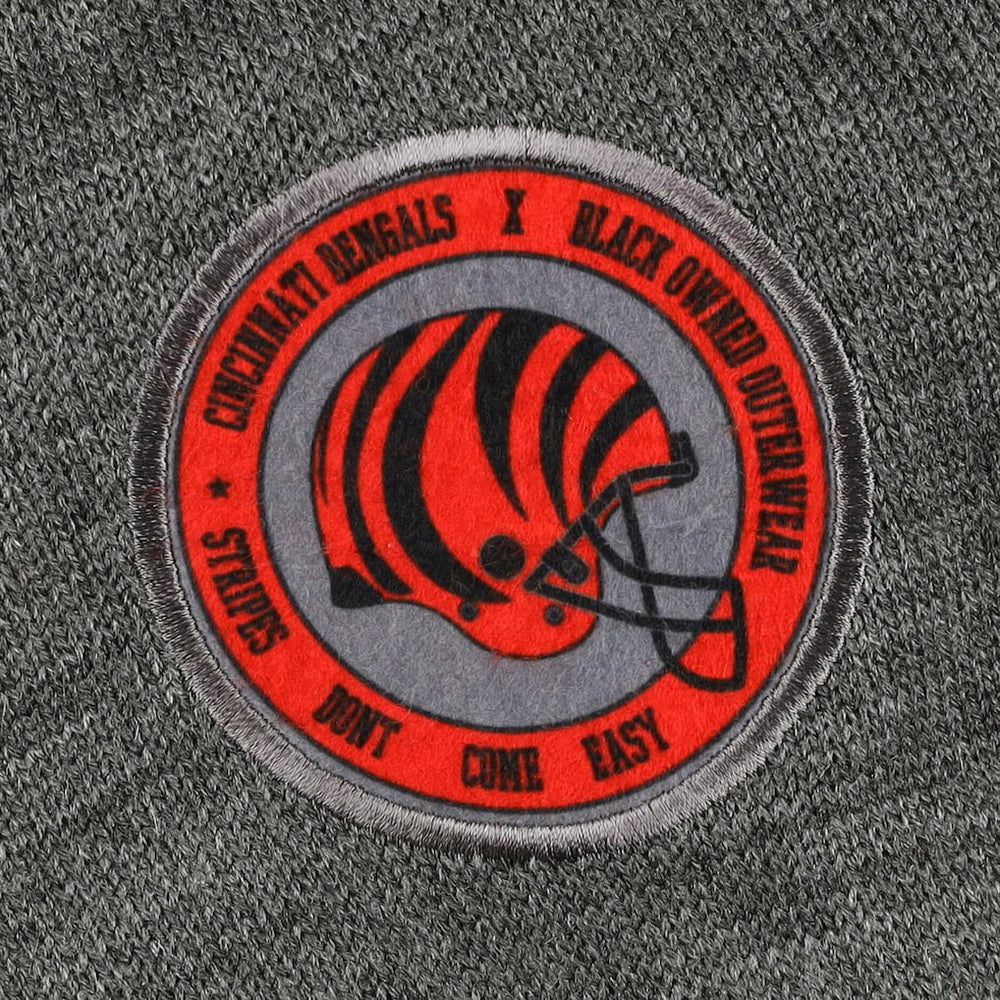 Cincinnati Bengals x BlaCkOWned Stripes Don't Come Easy Pullover Hoodie - Gray - NFL