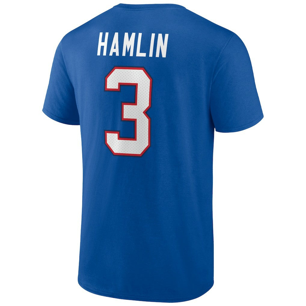 Damar Hamlin Buffalo Bills Icon Name & Number T-Shirt - Royal - NFL