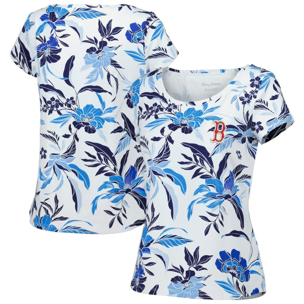 Boston Red Sox Tommy Bahama Women's Aubrey Romantic Blooms IslandZone T-Shirt for sale