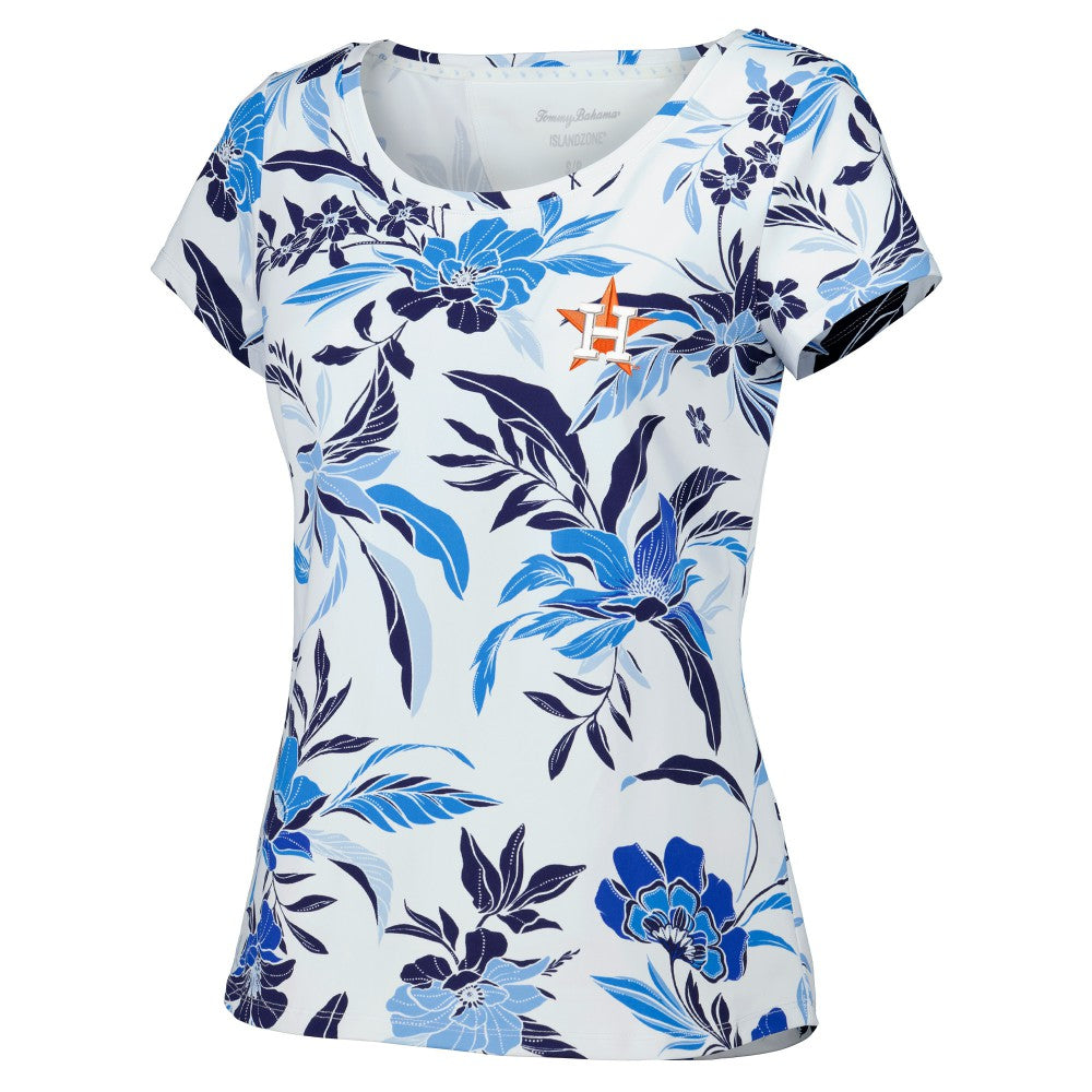 Houston Astros Tommy Bahama Women's Aubrey Romantic Blooms IslandZone T-Shirt Sale