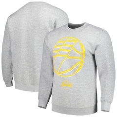 Los Angeles Lakers Stadium Essentials Unisex Element Logo Pop Pullover Sweatshirt Heather Gray