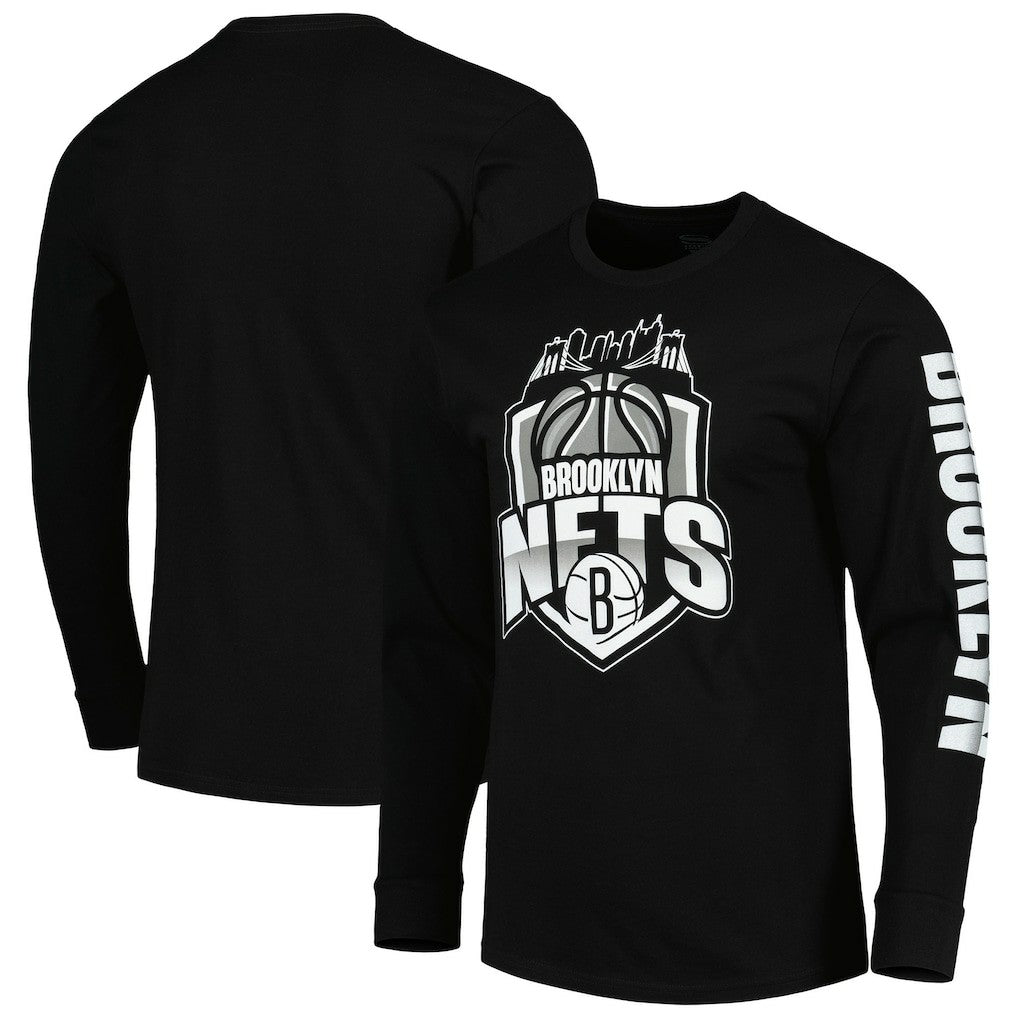 Brooklyn Nets Stadium Essentials Unisex NBA Crest Long Sleeve T-Shirt Black