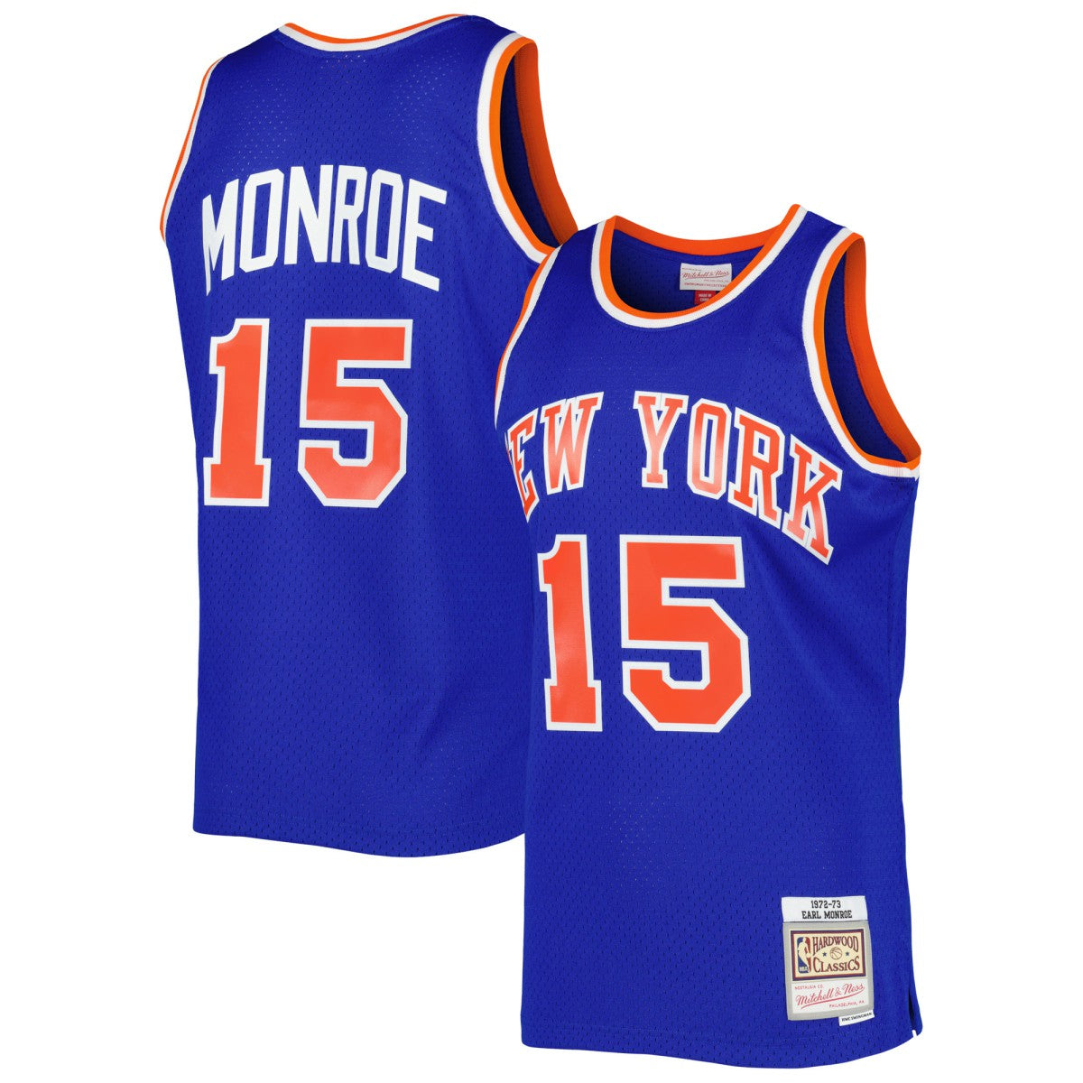 Mitchell & Ness Earl Monroe New York Knicks 1972/73 Hardwood Classics Swingman Jersey Blue