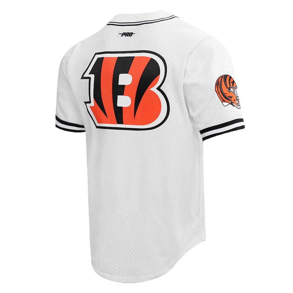 Joe Burrow Cincinnati Bengals Pro Standard Mesh Baseball Button-Up T-Shirt - White - NFL