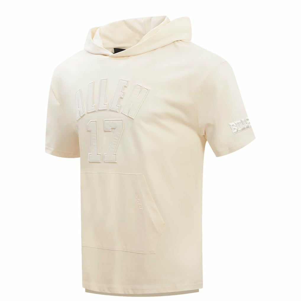 Josh Allen Buffalo Bills Player Name & Number Neutral Short Sleeve Pullover Hoodie - Oatmeal - NFL