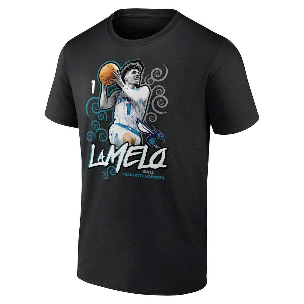 LaMelo Ball Charlotte Hornets Player Name & Number Competitor T-Shirt Black