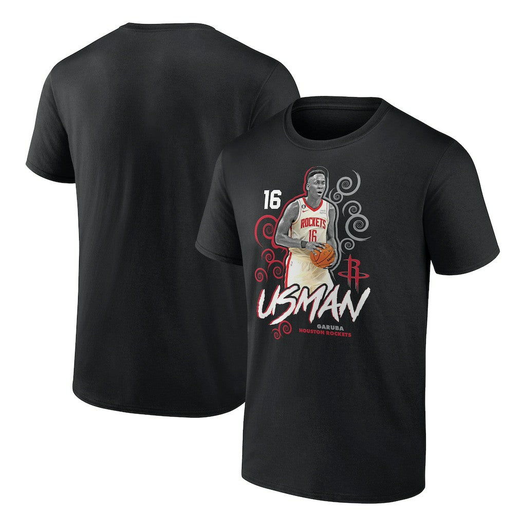 Usman Garuba Houston Rockets Player Name & Number Competitor T-Shirt Black