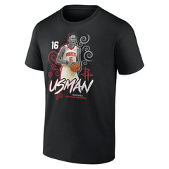 Usman Garuba Houston Rockets Player Name & Number Competitor T-Shirt Black