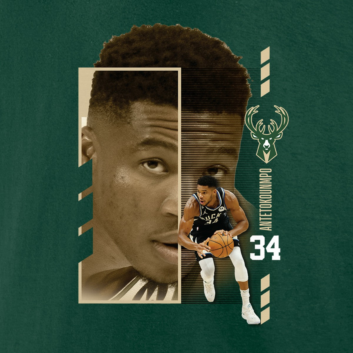 Giannis Antetokounmpo Milwaukee Bucks Jump Pass T-Shirt Green