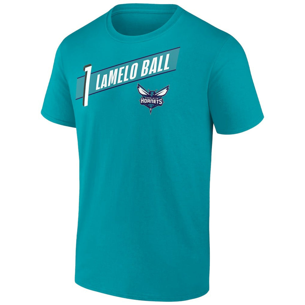 LaMelo Ball Charlotte Hornets Full-Court Press Name & Number T-Shirt Aqua