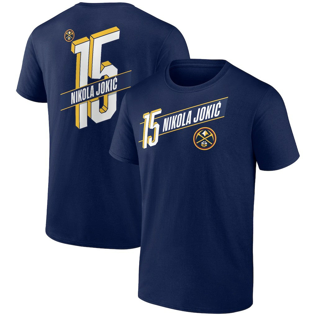 Nikola Jokic Denver Nuggets Full-Court Press Name & Number T-Shirt Navy