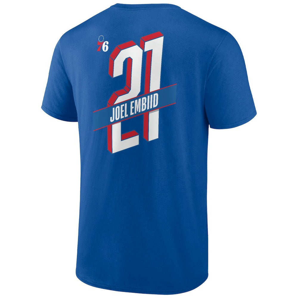 Joel Embiid Philadelphia 76ers Full-Court Press Name & Number T-Shirt Royal
