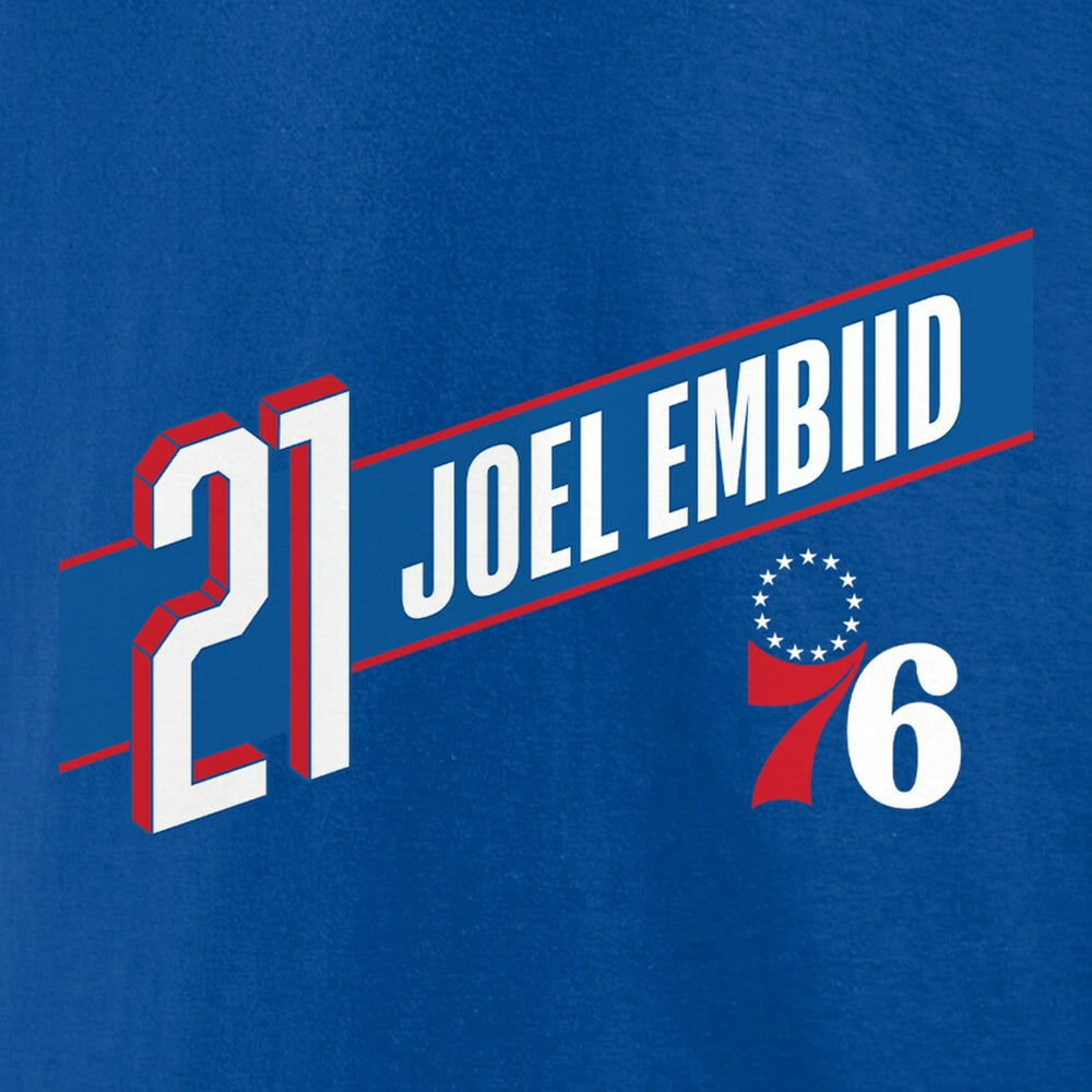 Joel Embiid Philadelphia 76ers Full-Court Press Name & Number T-Shirt Royal