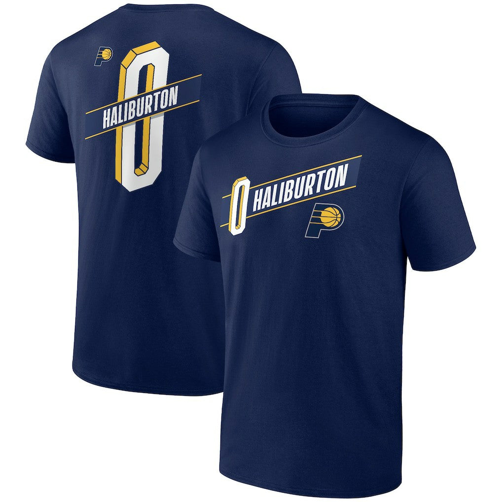 Tyrese Haliburton Indiana Pacers Full-Court Press Name & Number T-Shirt Navy