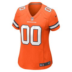 Denver Broncos Women's Alternate Custom Game Jersey - Orange - Nike