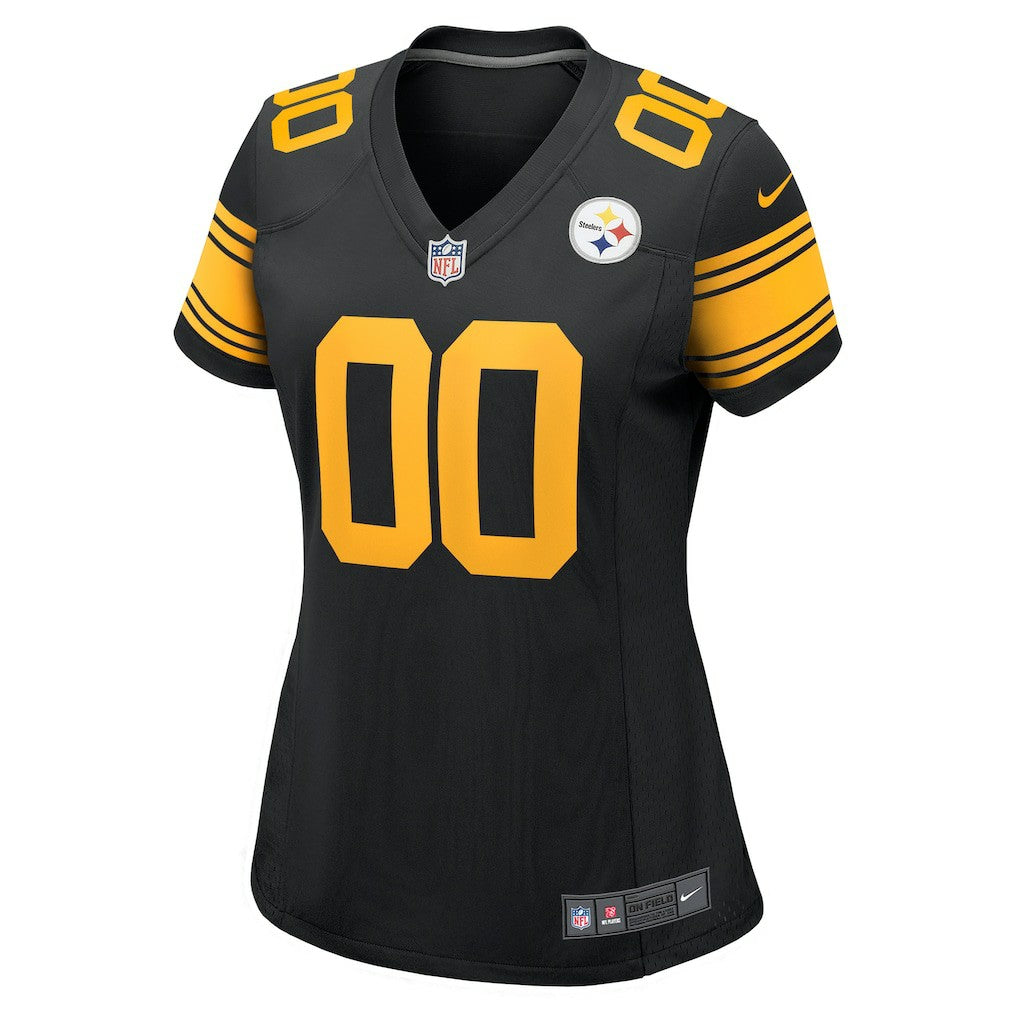 Pittsburgh Steelers Women's Alternate Custom Game Jersey - Black - Nike