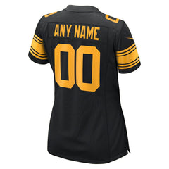 Pittsburgh Steelers Women's Alternate Custom Game Jersey - Black - Nike