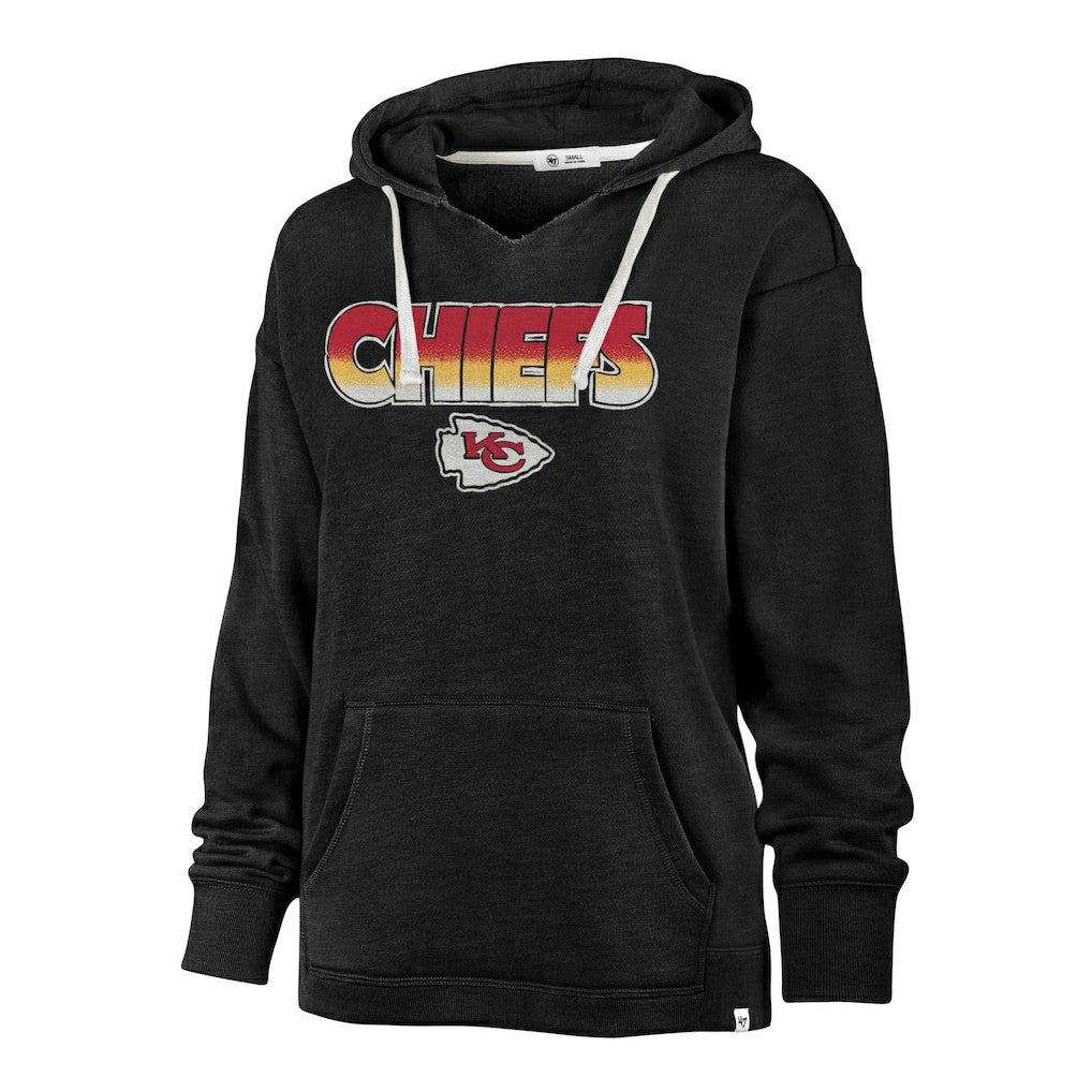 Kansas City Chiefs '47 Women's Color Rise Kennedy Pullover Hoodie - Black - 47 brand