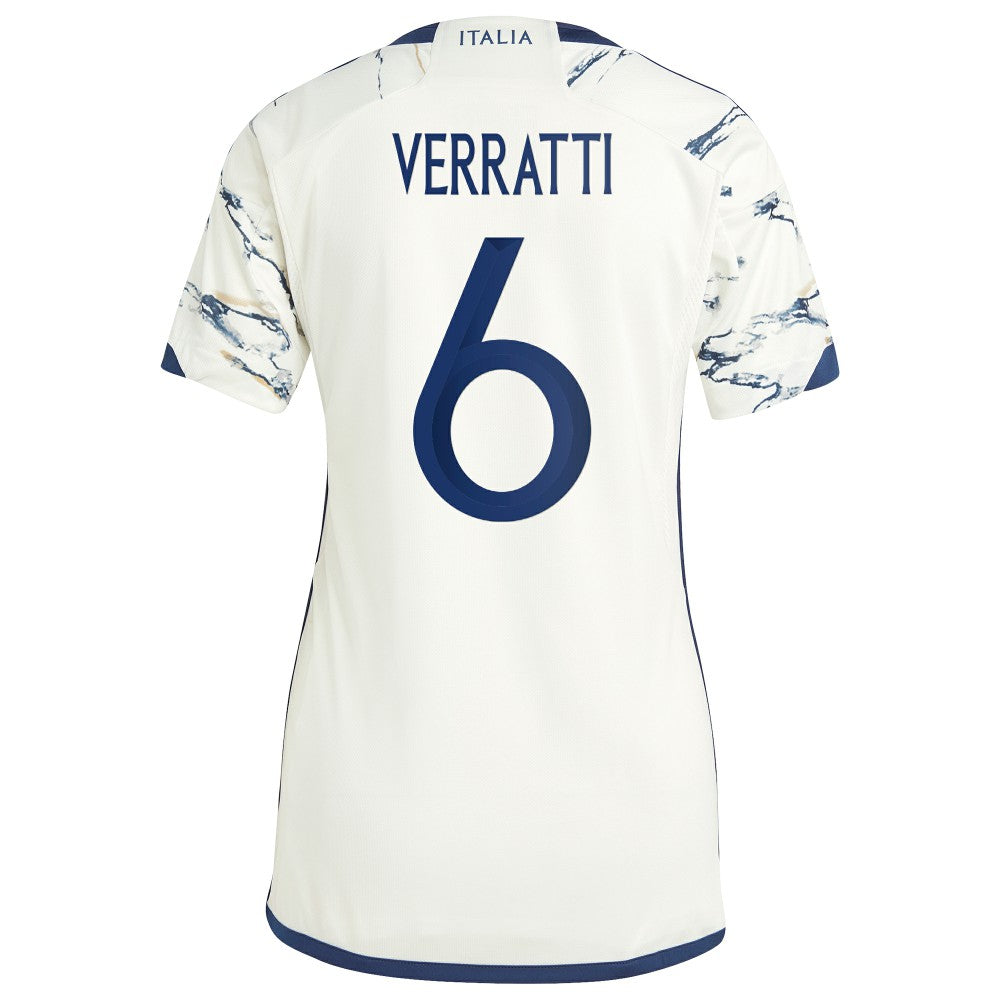 Adidas - Marco Verratti Italy National Team Women's 2023 Away Replica Jersey - White